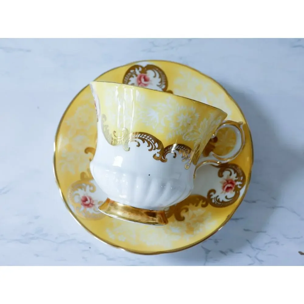 VTG 1960s Paragon Trenton Floral Teacup Set English Countryside Cottage Regency